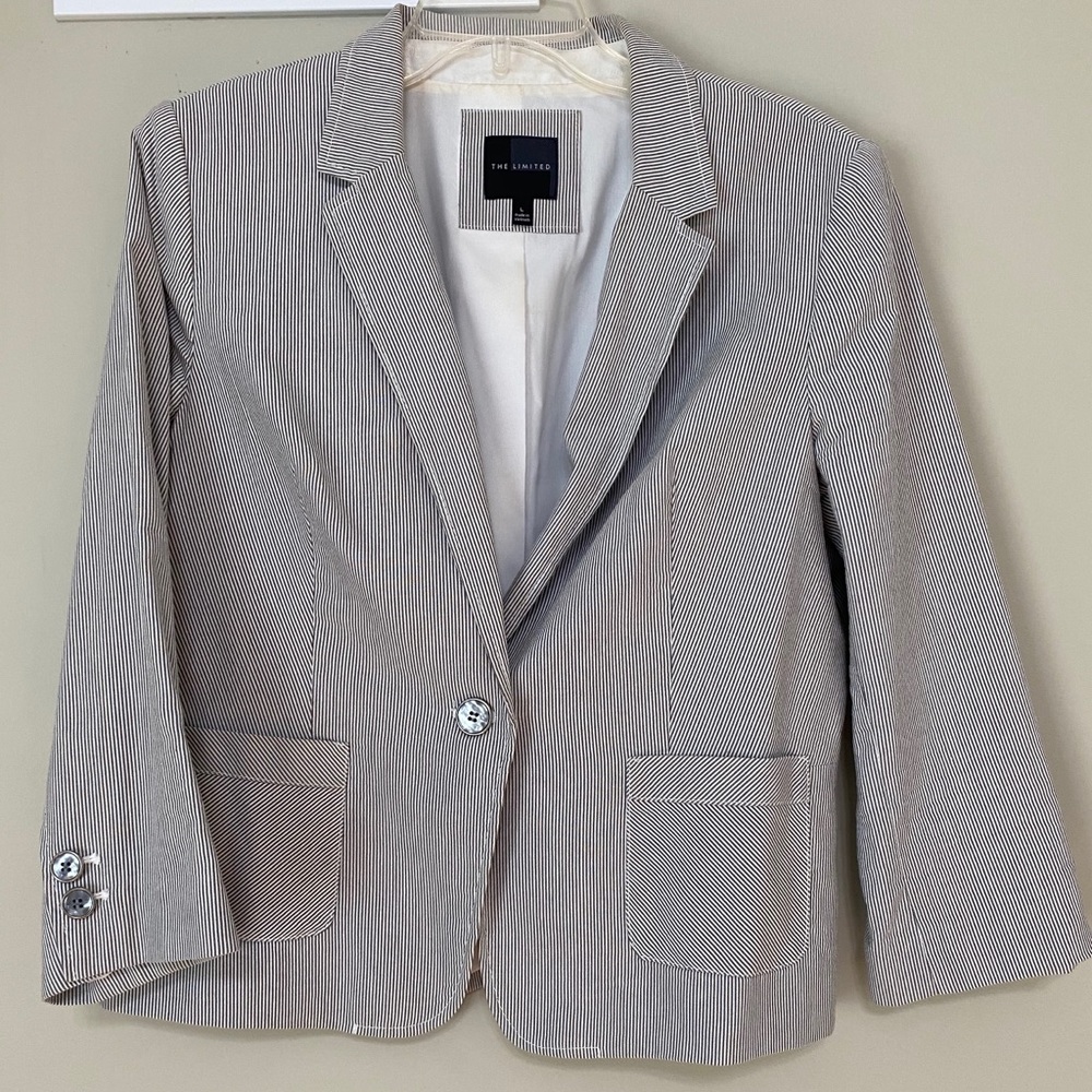 The Limited Striped 3/4 Blazer